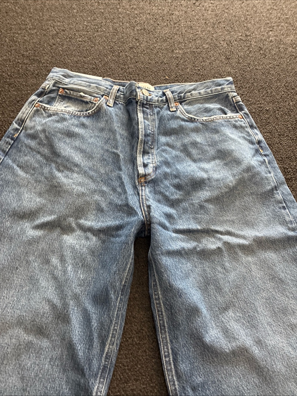 AGOLDE Low Slung Baggy Jeans Women’s Size 29 Blue Relaxed Fit Grunge Denim - Picture 4 of 14